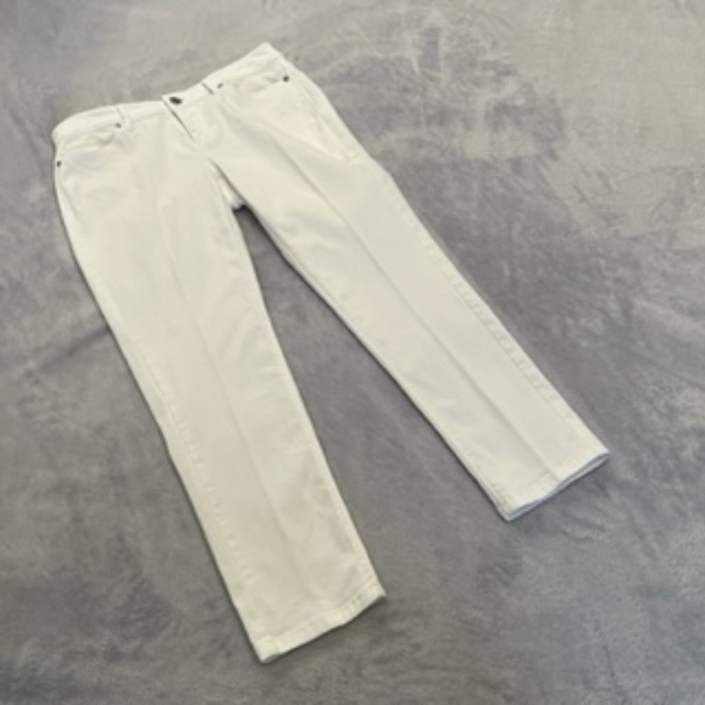 J Jill Women's Denim Slim Ankle Pants 6 Petite White